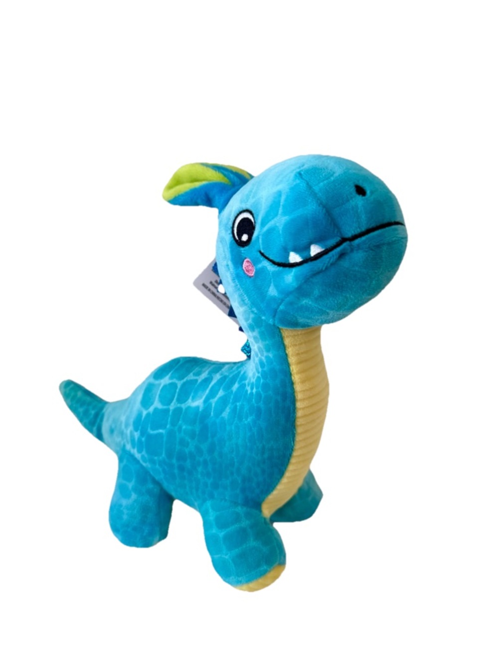 Dinosaur with Bunny Ears Plush, Blue and Yellow, Easter by Way To Celebrate 9”